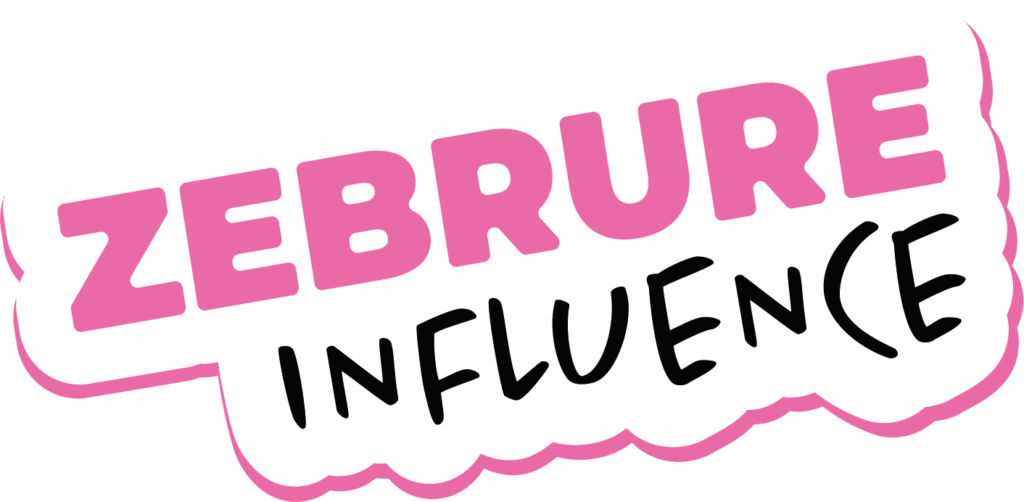 Logo principal Zebrure Influence blanc/rose